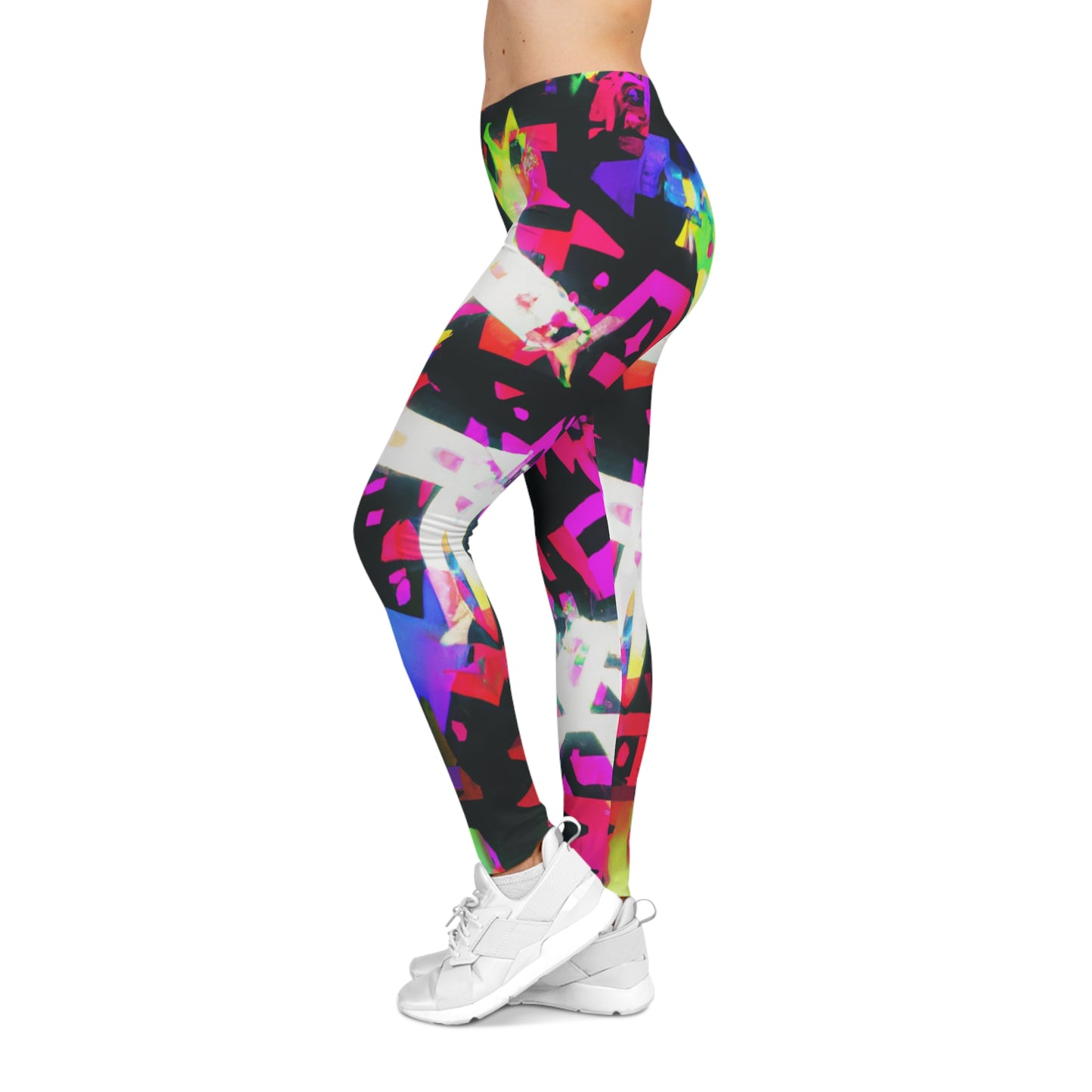 Neon Paintbrush - AI Art - Women's Casual Leggings (AOP)