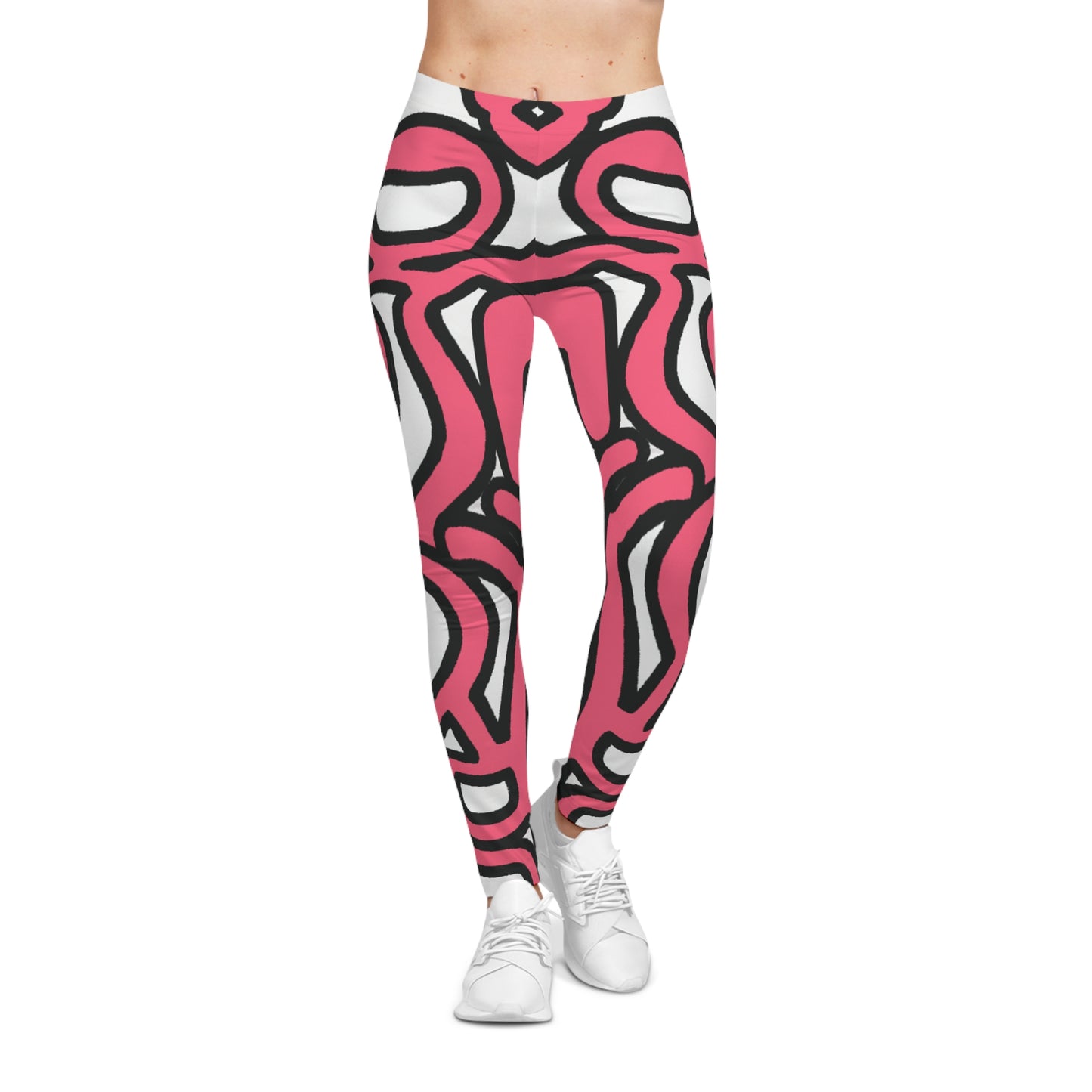 Pink Pretzels 1 - AI Art - Women's Casual Leggings (AOP)