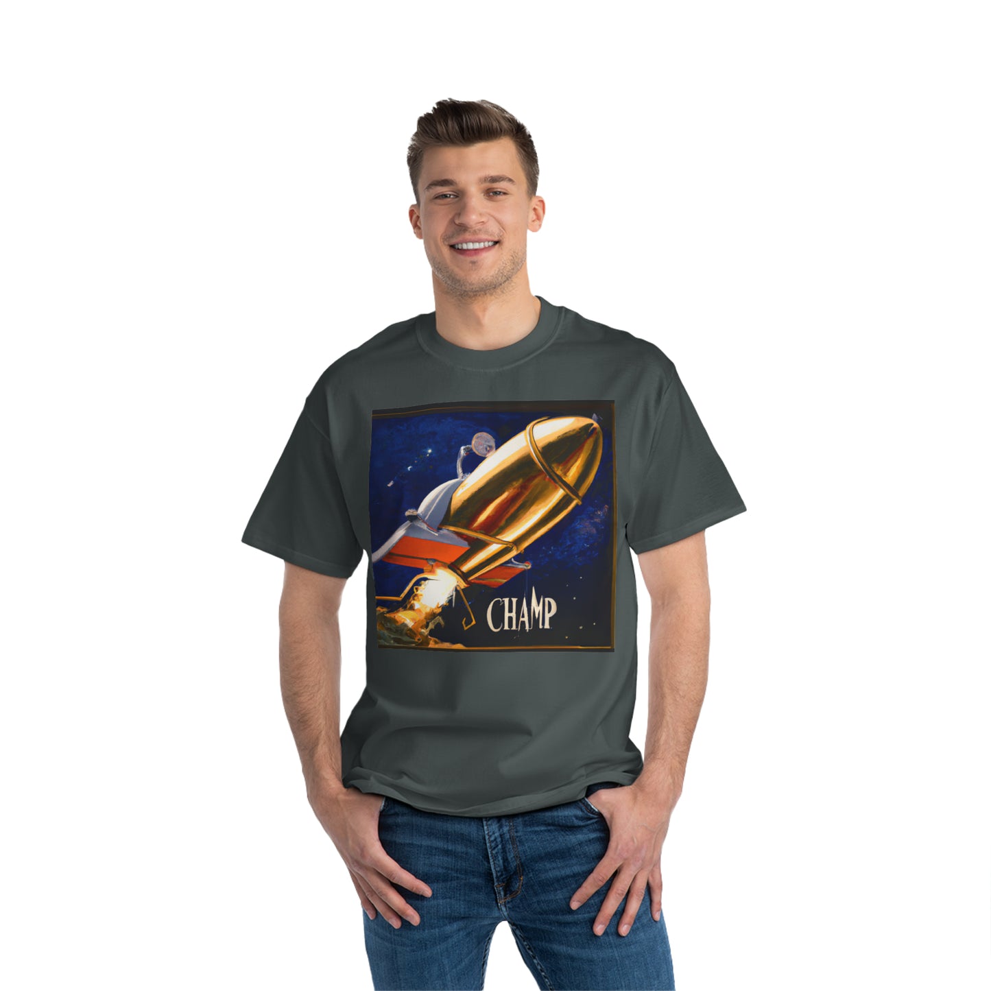 Steampunk Spaceship Champ 6 - AI Art - Beefy-T®  T-Shirt (Sizes S-6XL, Multiple Colors)