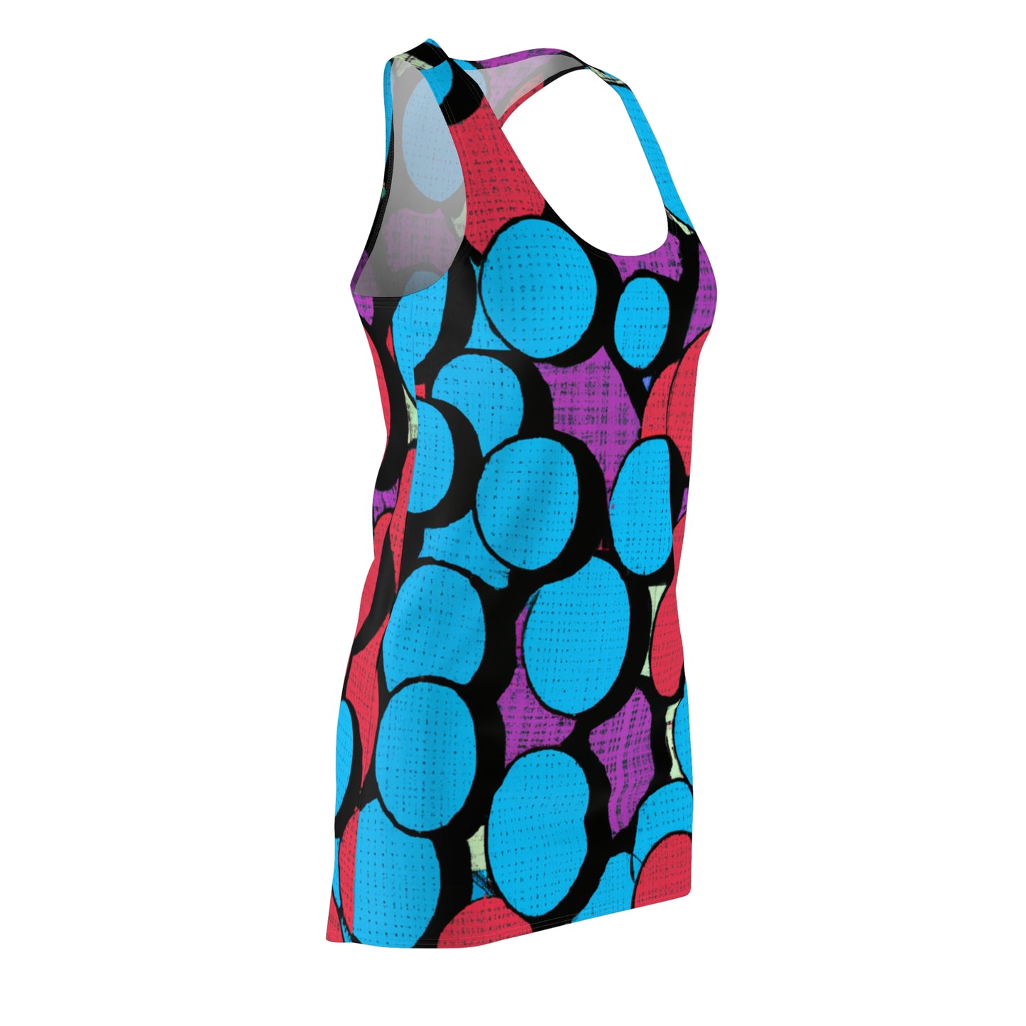 Cartoon Polka Dots RB - AI Art - Women's Cut & Sew Racerback Dress (AOP)