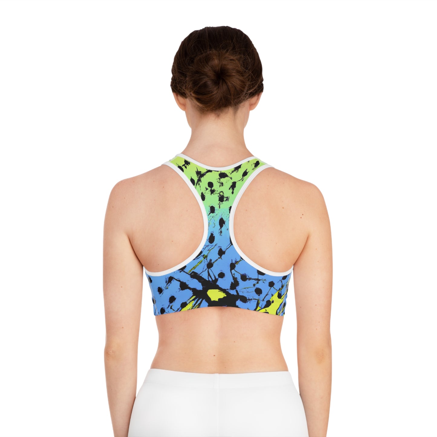 Comic Book Style Polka Dots - AI Art - Sports Bra (AOP)