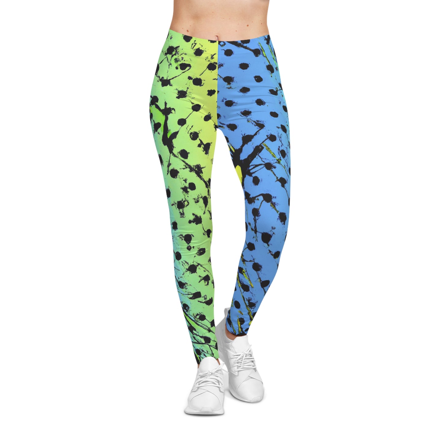 Comic Book Style Polka Dots - AI Art - Women's Casual Leggings (AOP)