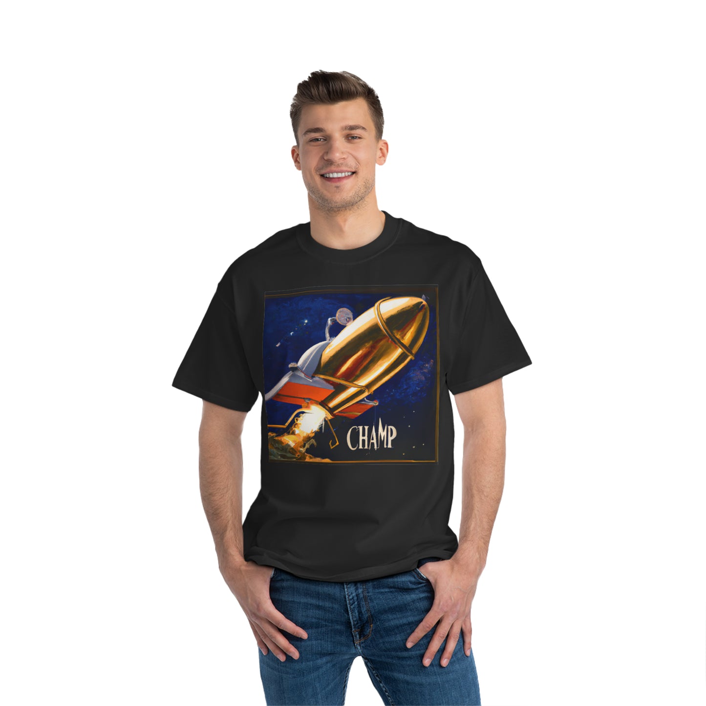 Steampunk Spaceship Champ 6 - AI Art - Beefy-T®  T-Shirt (Sizes S-6XL, Multiple Colors)