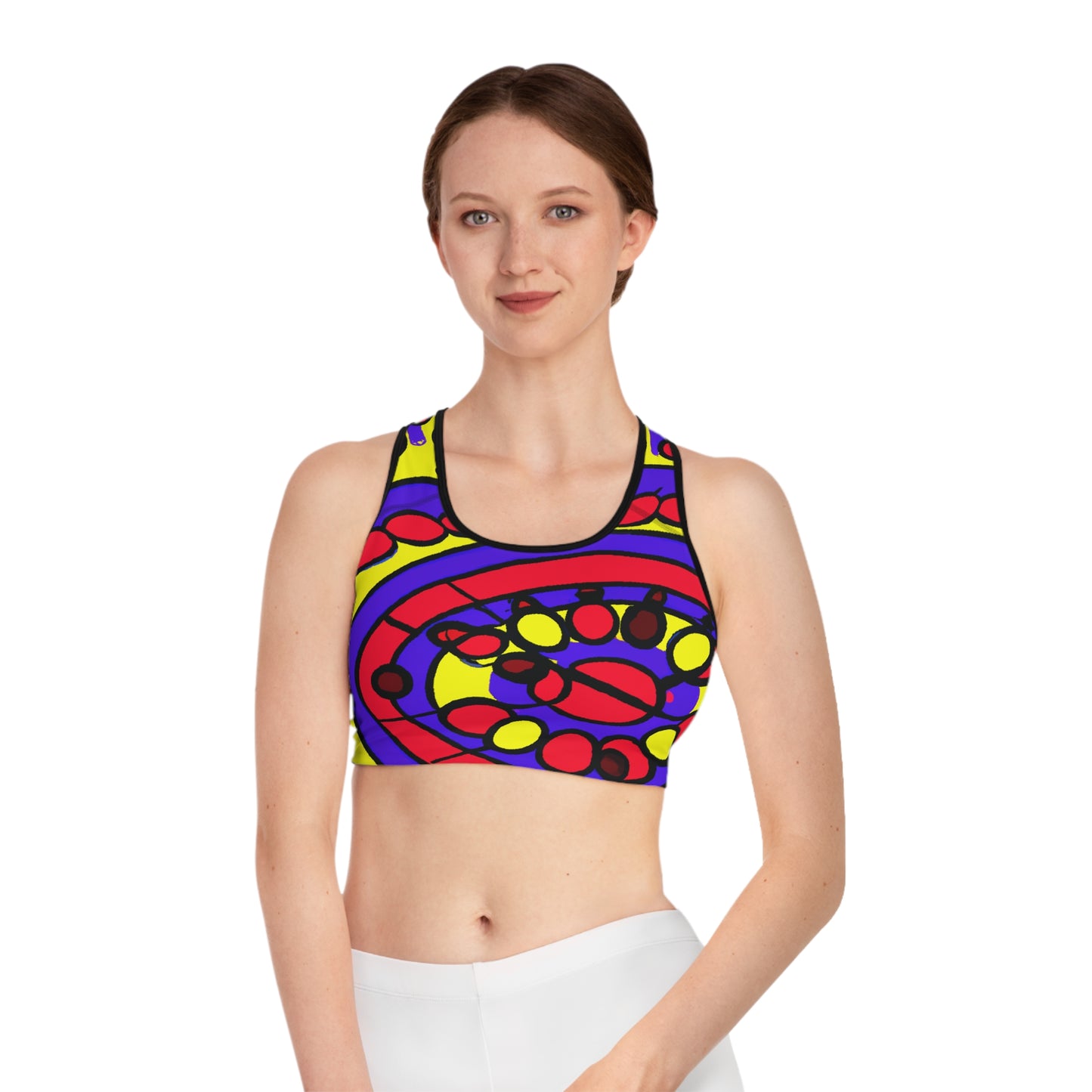 Psychedelic Comic Solar System - AI Art - Sports Bra - Made in USA