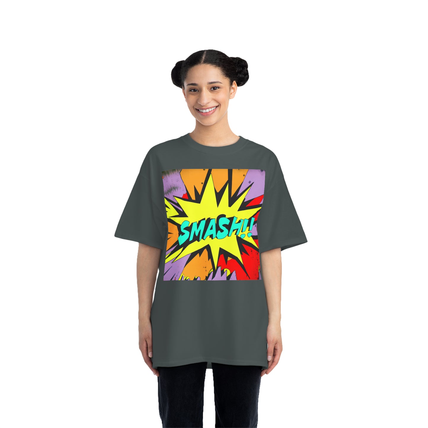 Smash Comic Logo - AI Art - Beefy-T®  Short-Sleeve T-Shirt (Sizes S-6XL, Multiple Shirt Colors Available)