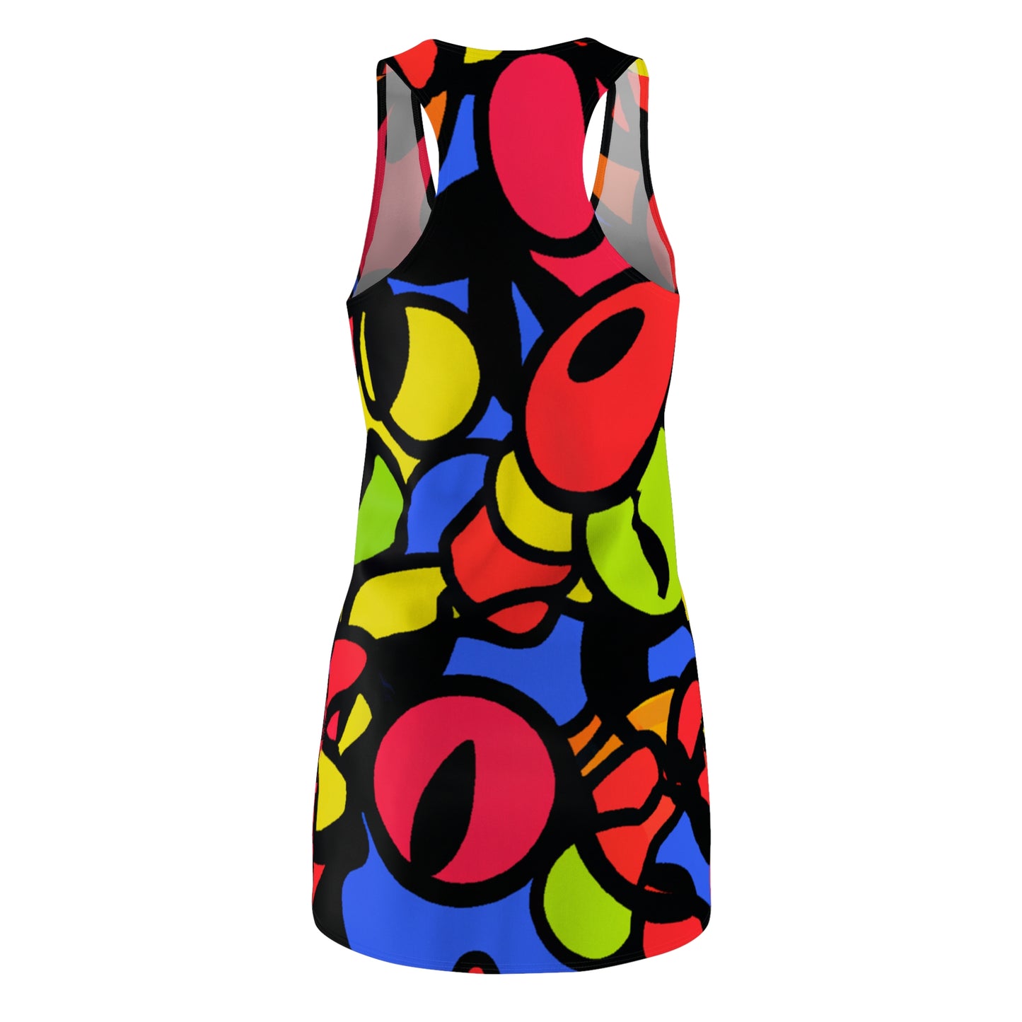 Cartoon Eyes - AI Art - Women's Cut & Sew Racerback Dress (AOP)