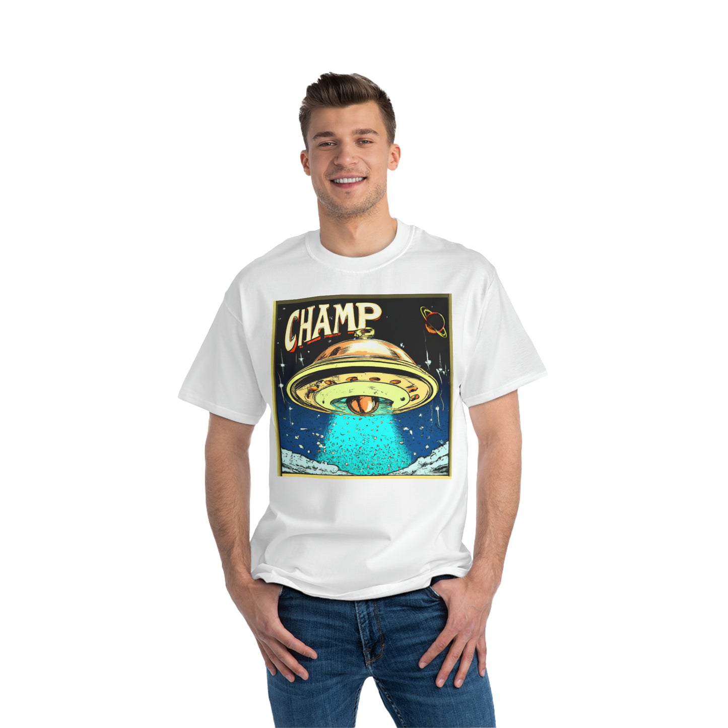 UFO CHAMP 4 - AI Art - Beefy-T® T-Shirt - (S - 6XL Sizes, Multiple Shirt Colors)