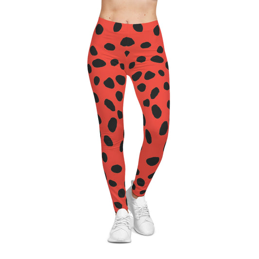 Orange Leopard - AI Art - Women's Casual Leggings (AOP)