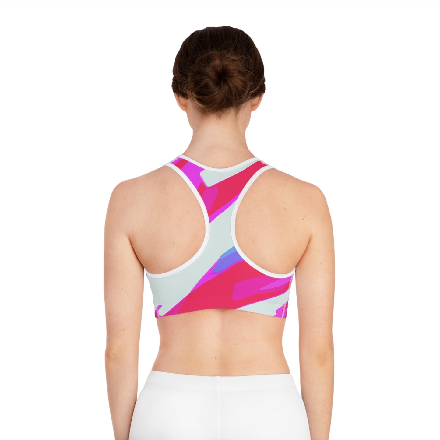 80's Workout Splash - AI Art - Sports Bra (AOP)