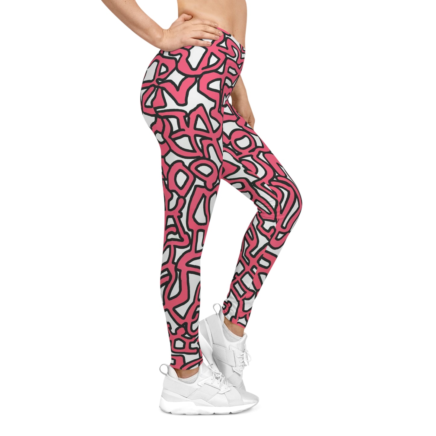 Pink Pretzels 2 - AI Art - Women's Casual Leggings (AOP)