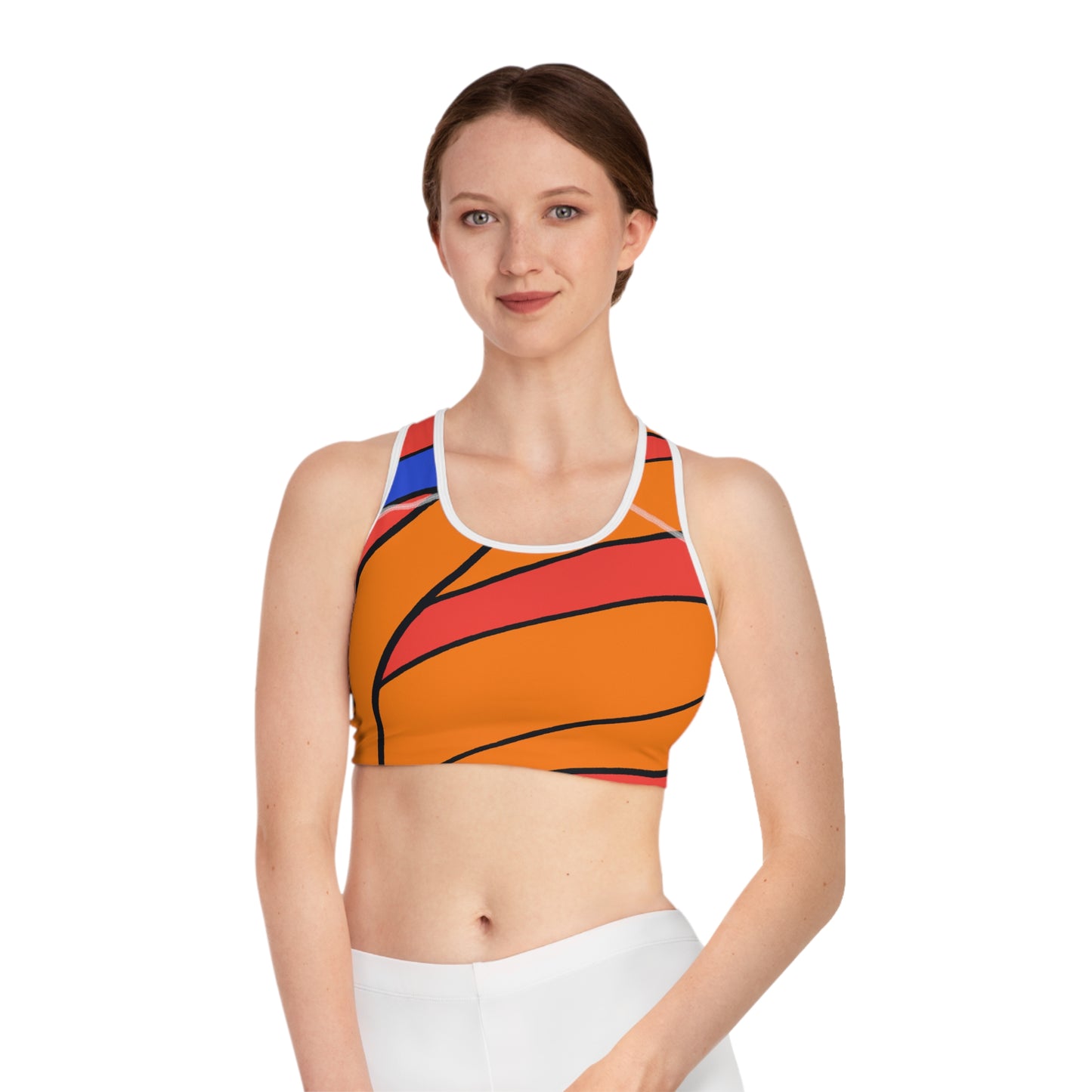 Orange Wave - AI Art - Sports Bra (AOP)