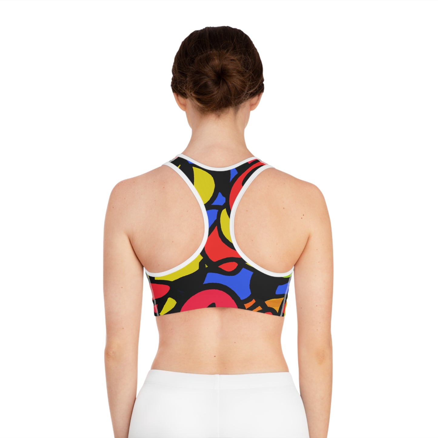 Cartoon Eyes - AI Art - Sports Bra - Made in USA