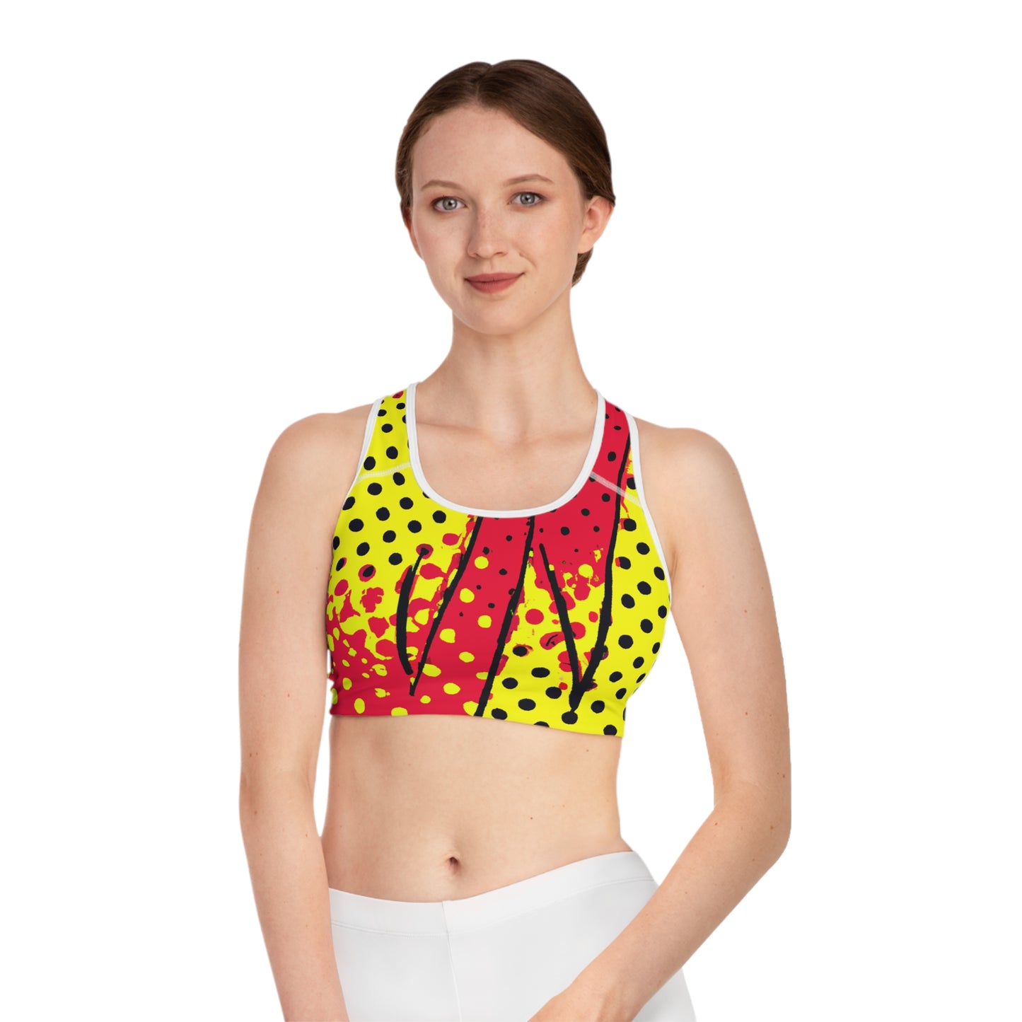 Mustard & Ketchup w/ Polka Dots - AI Art - Sports Bra (AOP)