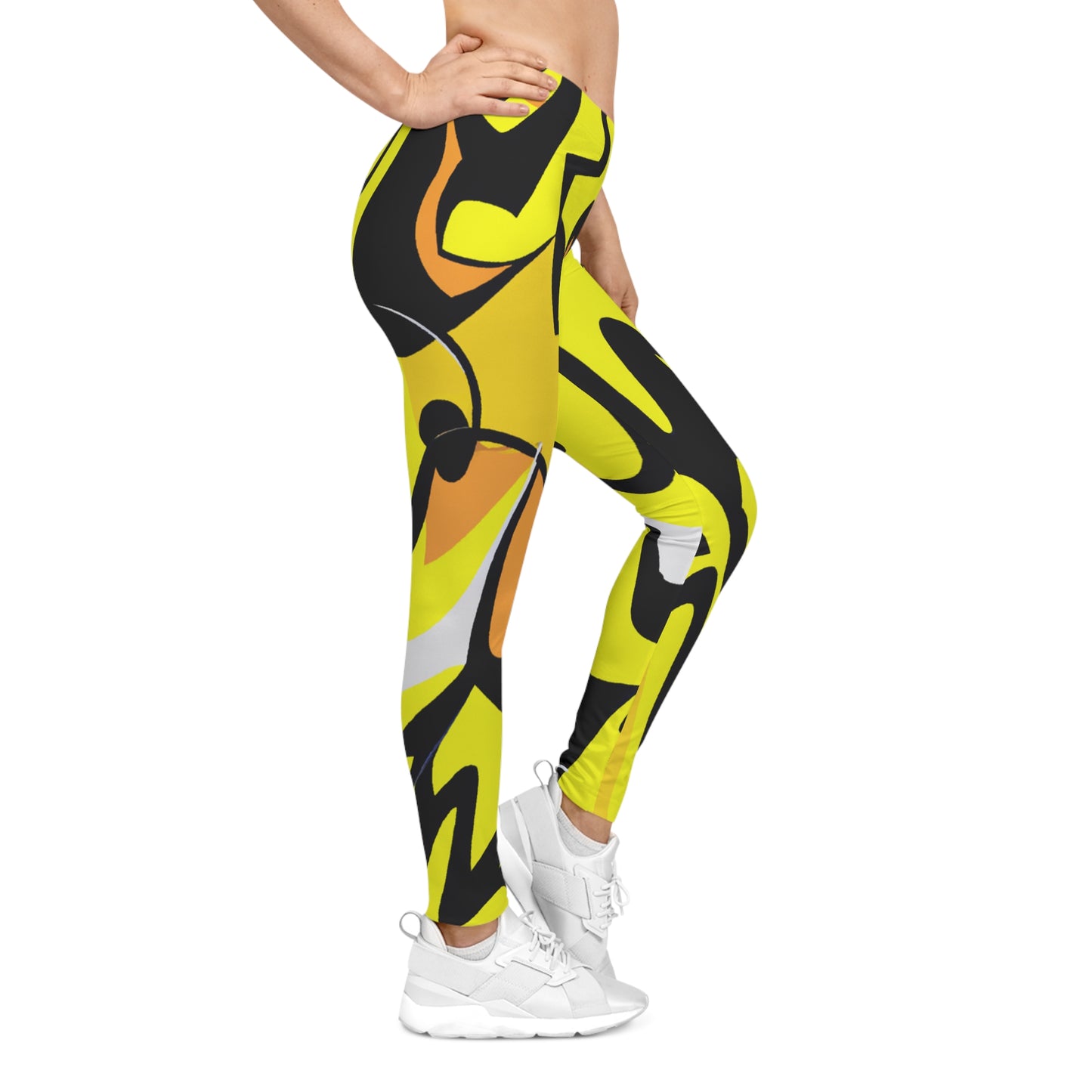 Tiger Swirl - AI Art - Women's Casual Leggings (AOP)