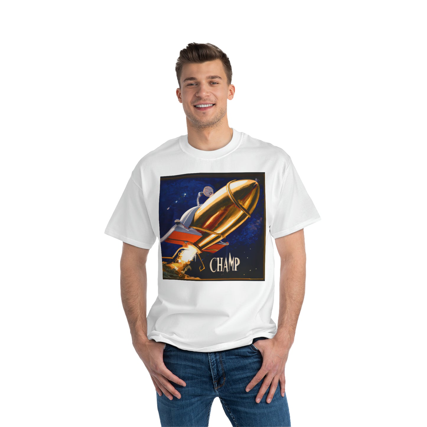 Steampunk Spaceship Champ 6 - AI Art - Beefy-T®  T-Shirt (Sizes S-6XL, Multiple Colors)