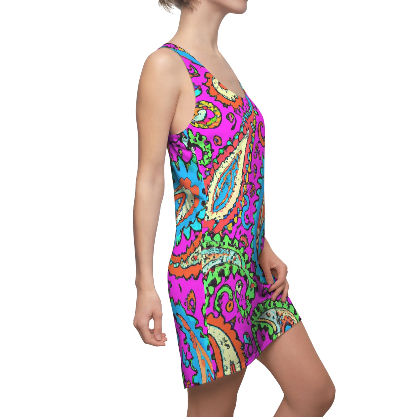 Wild Pink Paisley - AI Art - Racerback Dress