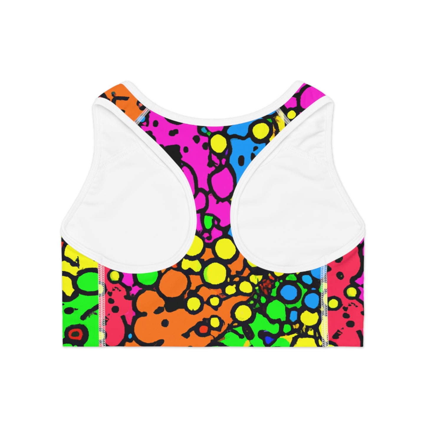 Cartoon Acrylic Crayon - AI Art - Sports Bra - Made in USA