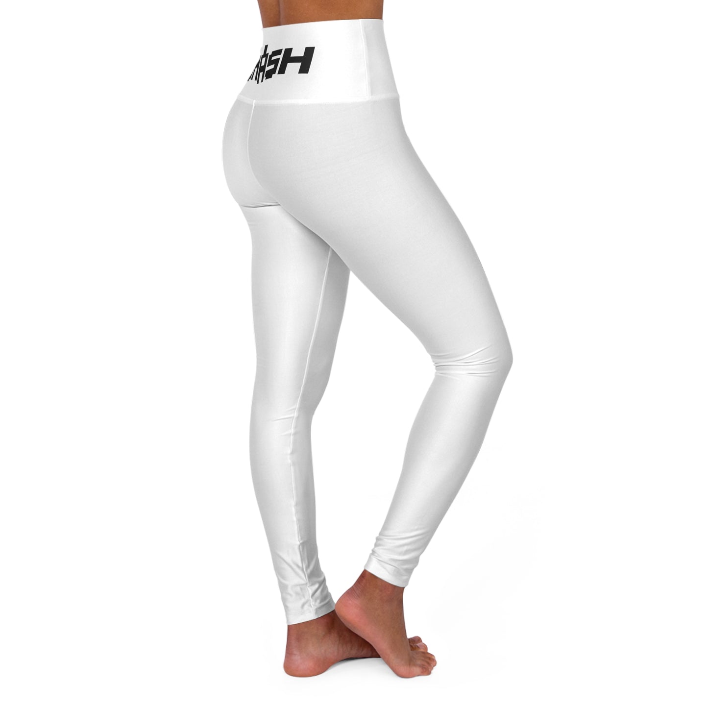 SMASH 8-bit Logo - AI Art - High Waisted Yoga Leggings