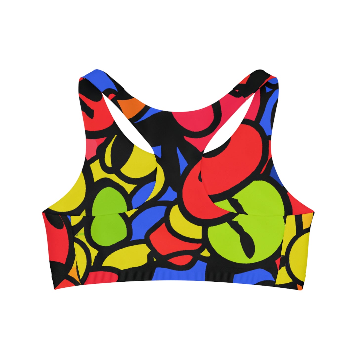 Colorful Cartoon Eyes -  AI Art - Seamless Sports Bra (AOP)