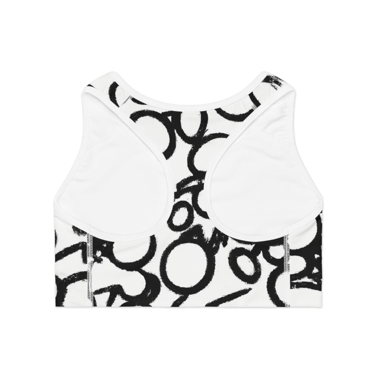 Black Crayon Circles - AI Art - Sports Bra (AOP)