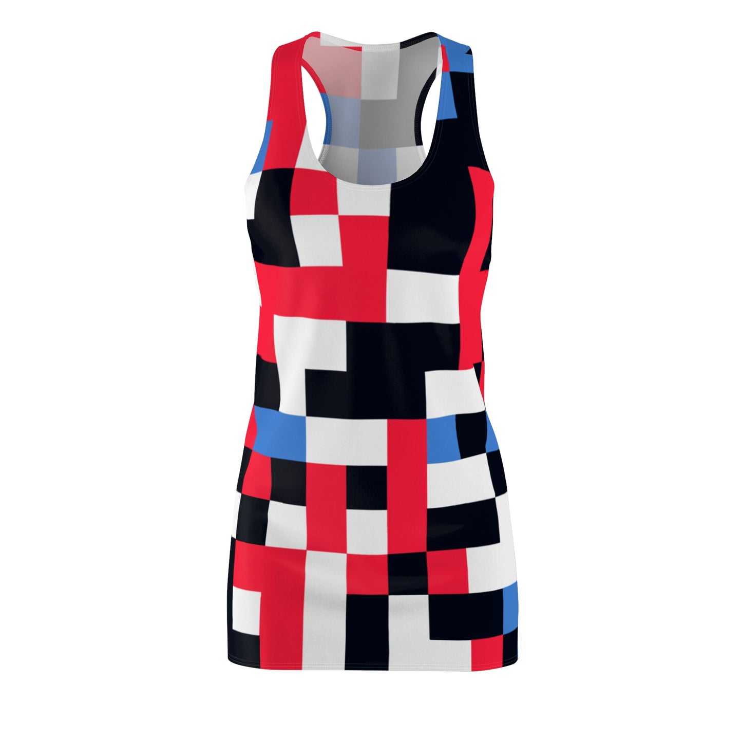 Colorful Pixelation 1 - AI Art - Women's Cut & Sew Racerback Dress (AOP)