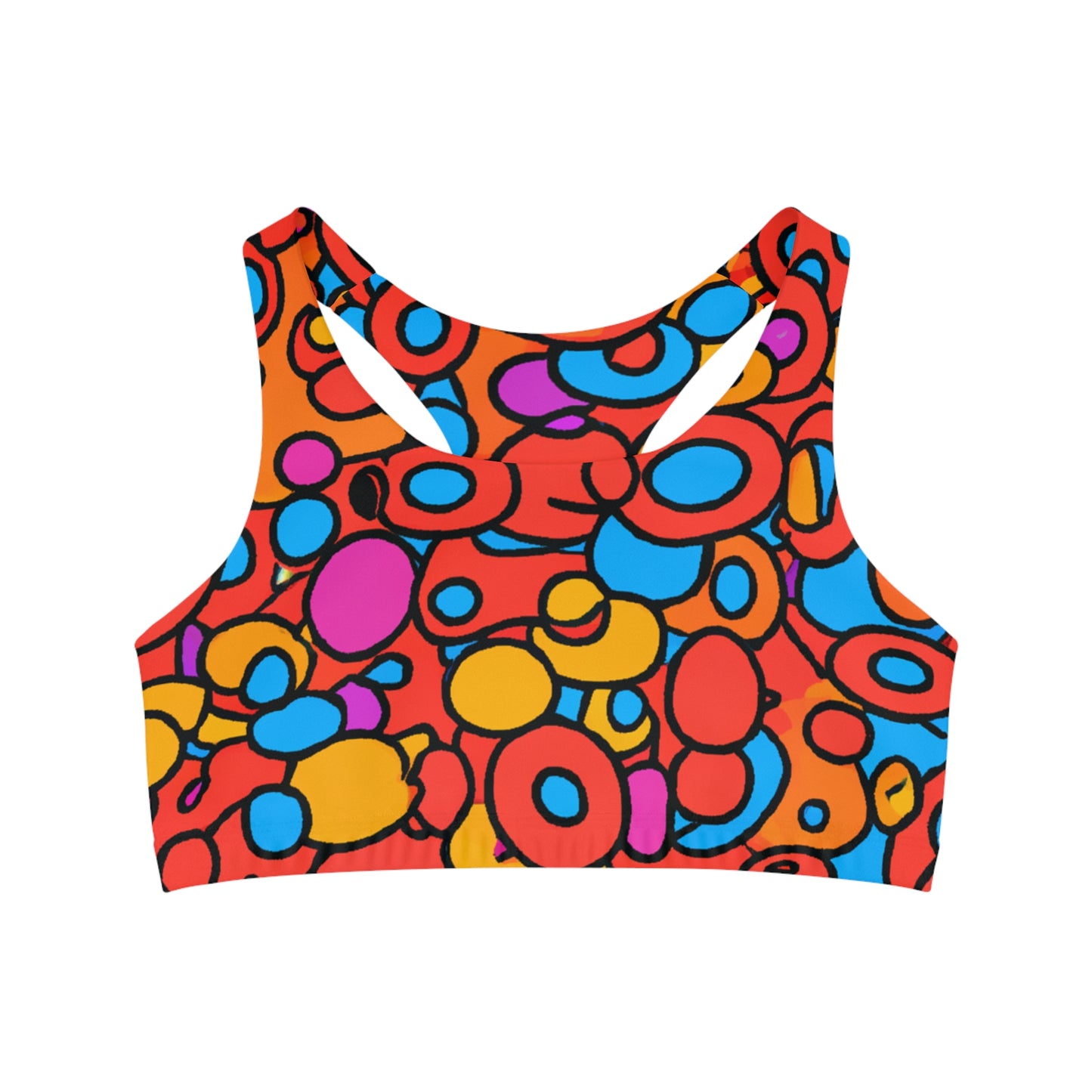 Fruity Gummi Rings - AI Art - Seamless Sports Bra