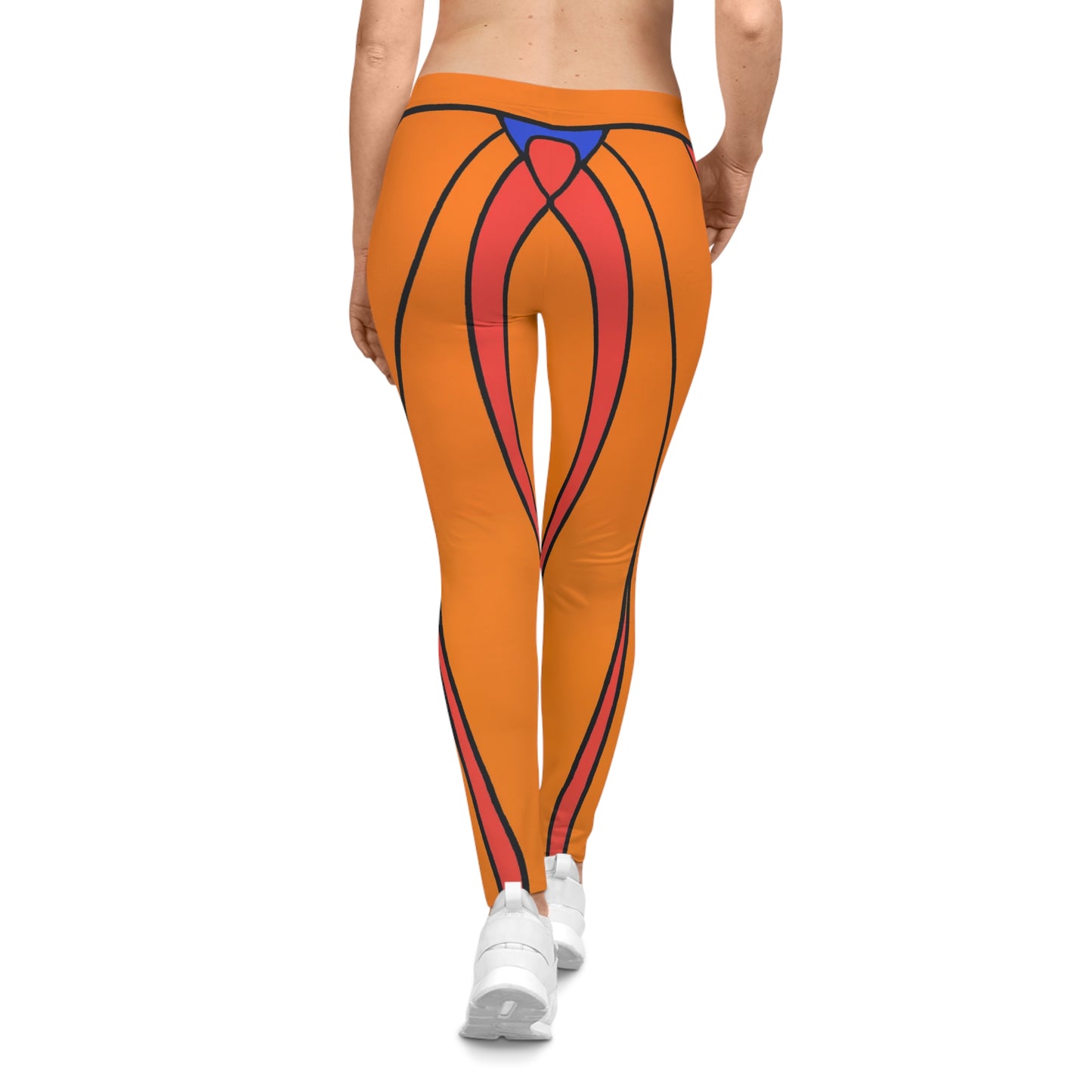 Orange Wave - AI Art - Women's Casual Leggings (AOP)