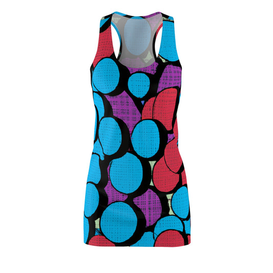 Cartoon Polka Dots RB - AI Art - Women's Cut & Sew Racerback Dress (AOP)