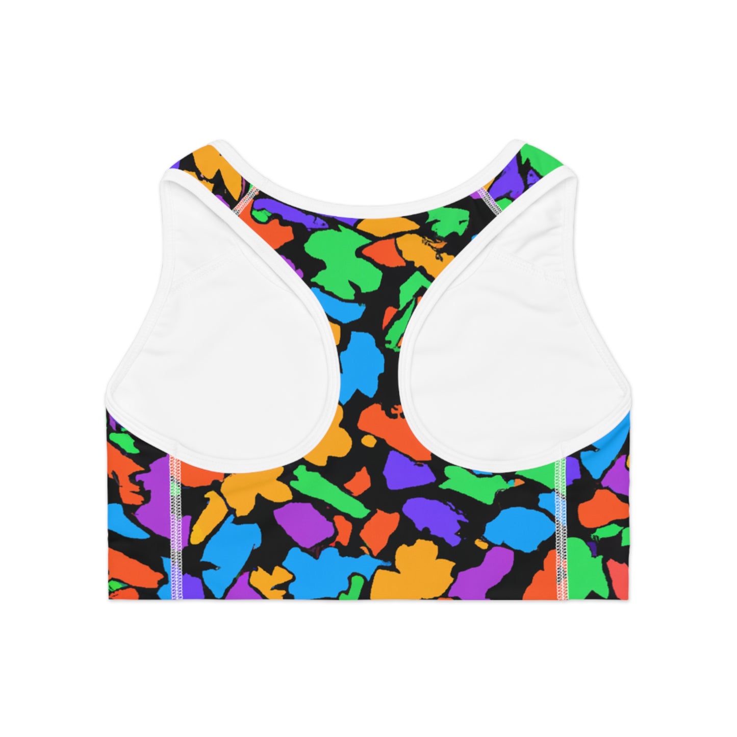 Cartoon Multi-Color Rubber Mulch - AI Art - Sports Bra (AOP)