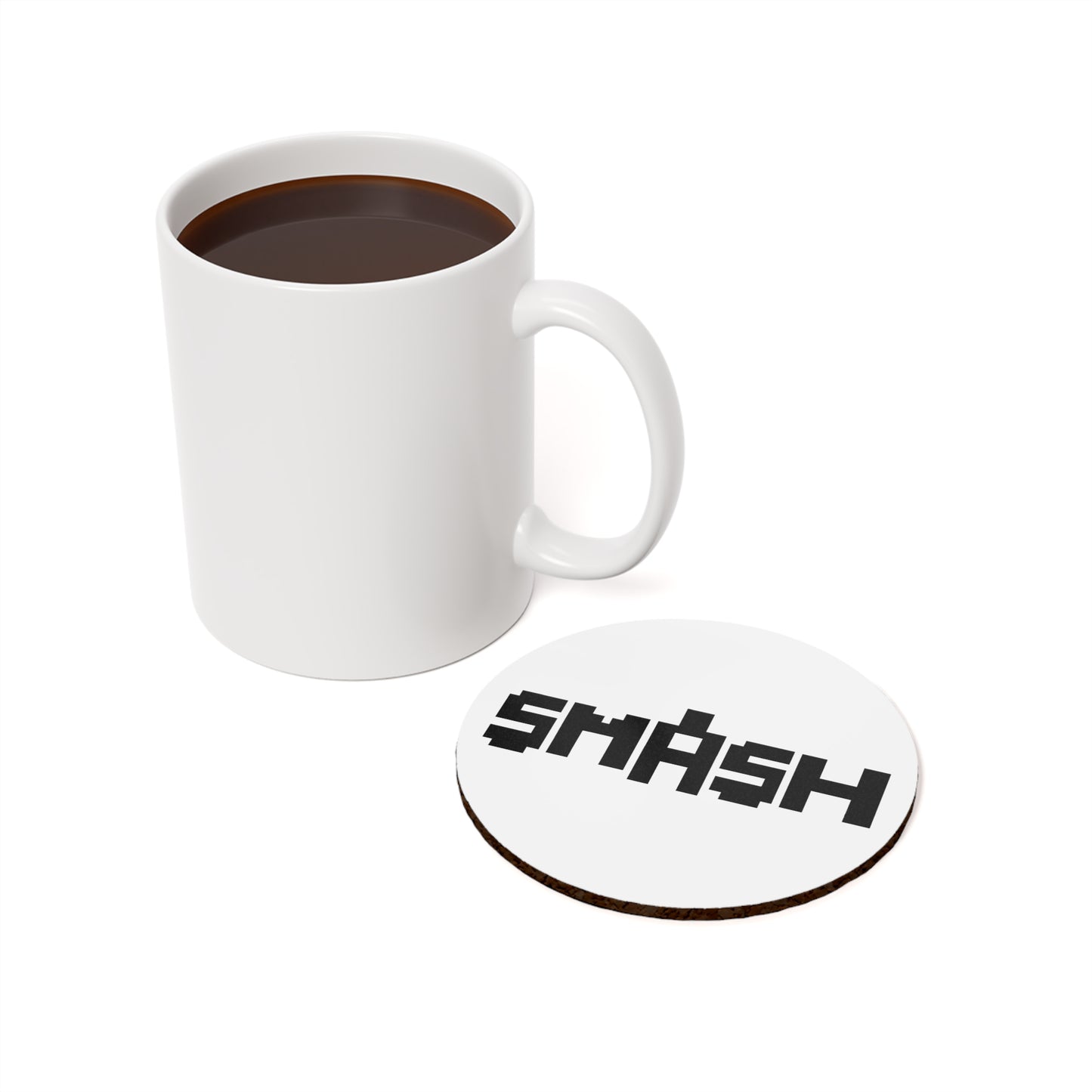 SMASH Logo 8-Bit - Cork Back Drink Coaster