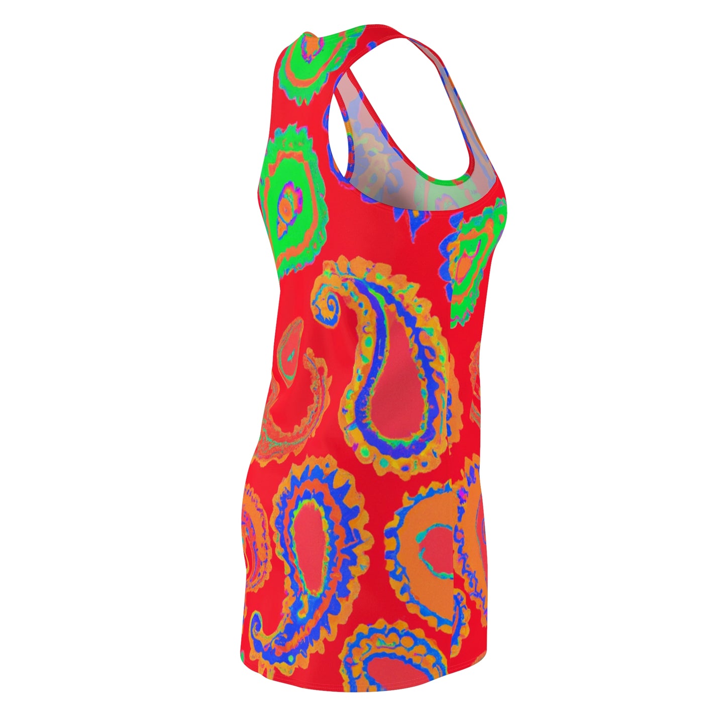 Paisley Flourescent Paint - AI Art - Racerback Dress