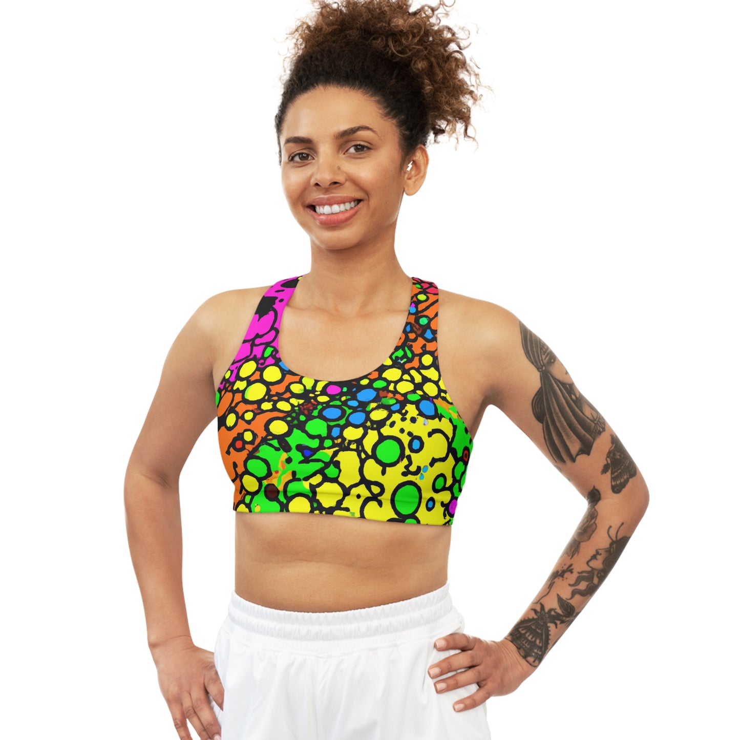 Colorful Foam - AI Art - Seamless Sports Bra