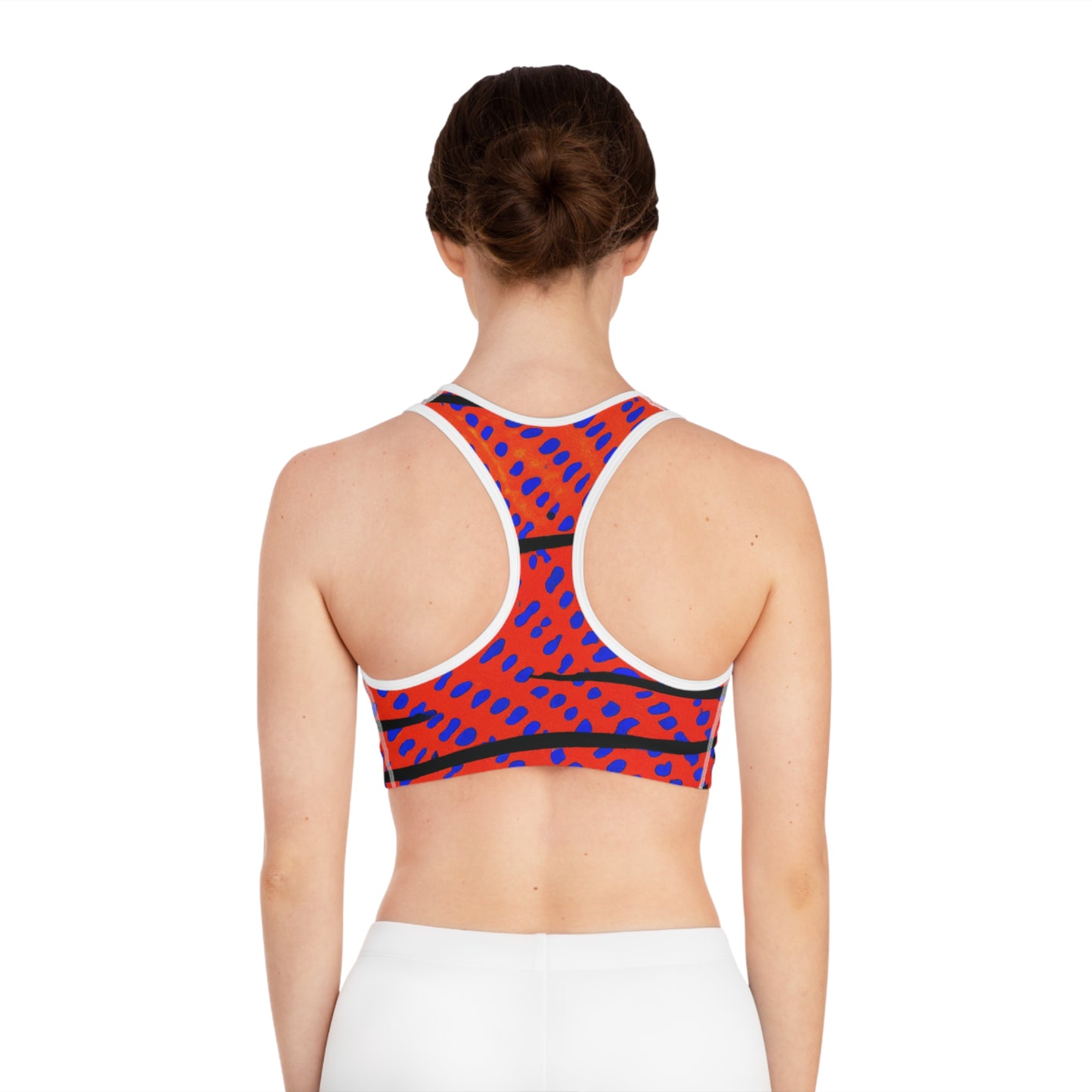 Orange & Blue Leopard Tiger - AI Art - Sports Bra (AOP)