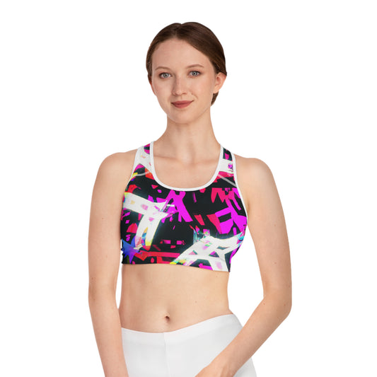 Neon Paintbrush - AI Art - Sports Bra (AOP)