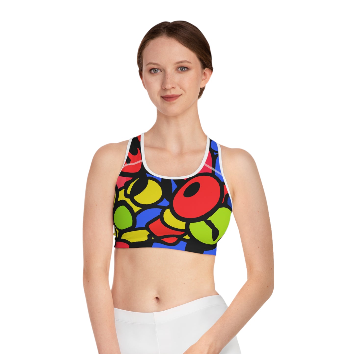 Cartoon Eyes - AI Art - Sports Bra - Made in USA