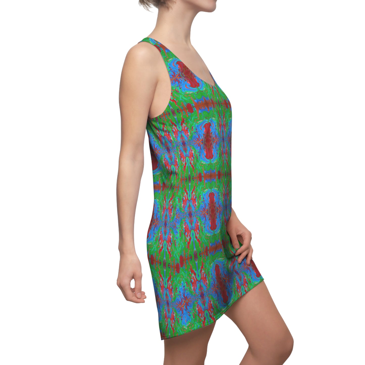 Kaleidoscope 1 - AI Art - Women's Cut & Sew Racerback Dress