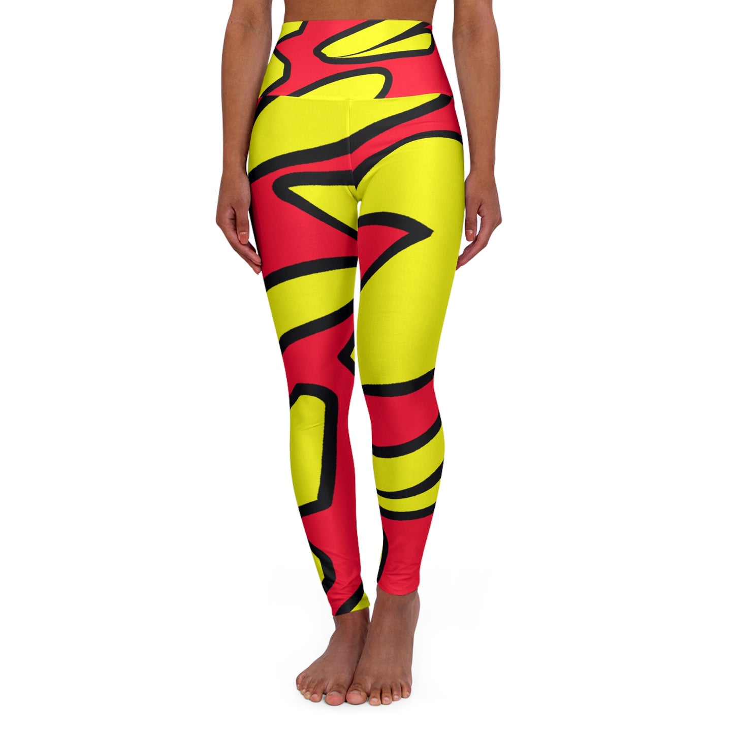 Mustard & Ketchup (Anime Style) - AI Art - High Waisted Yoga Leggings (AOP)