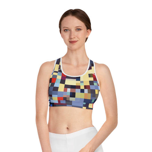 Colorful Pixelation 3 - AI Art - Sports Bra (AOP)