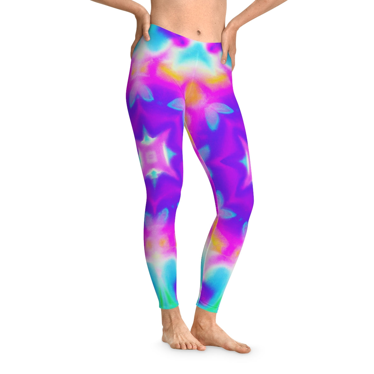 Vaporwave Pastel Yoga Pants - AI Art - Stretchy Leggings