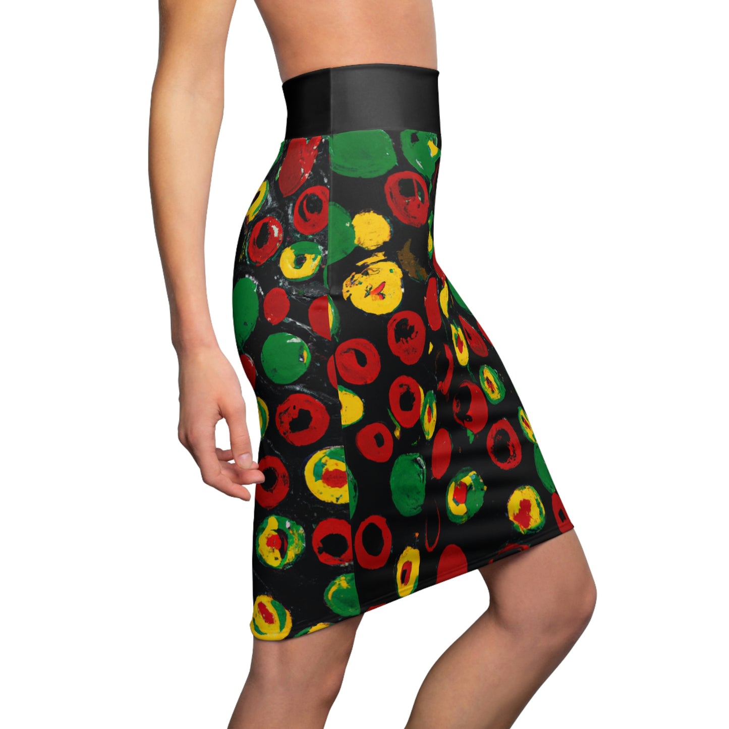 Polka Dot Acrylic Paint - AI Art - Women's Pencil Skirt