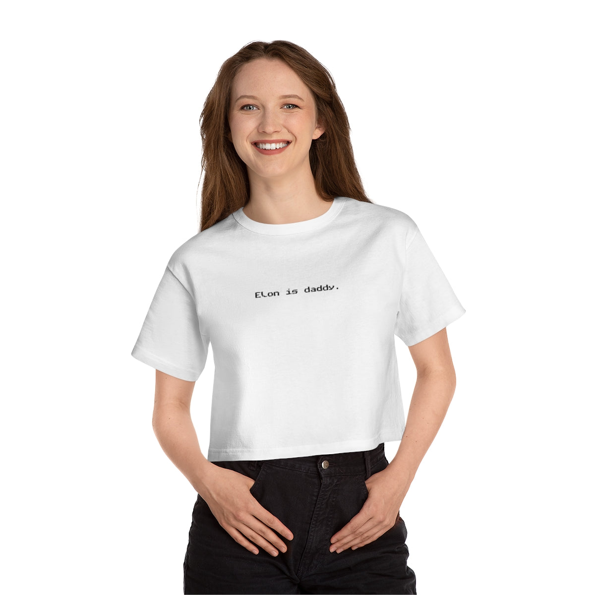 Elon is Daddy (8-bit) - Champion Women's Heritage Cropped T-Shirt