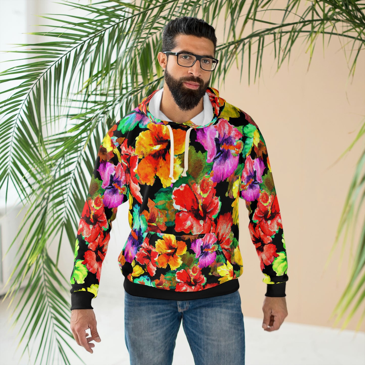 Hibiscus Watercolor 1 - AI Art - Pullover Hoodie