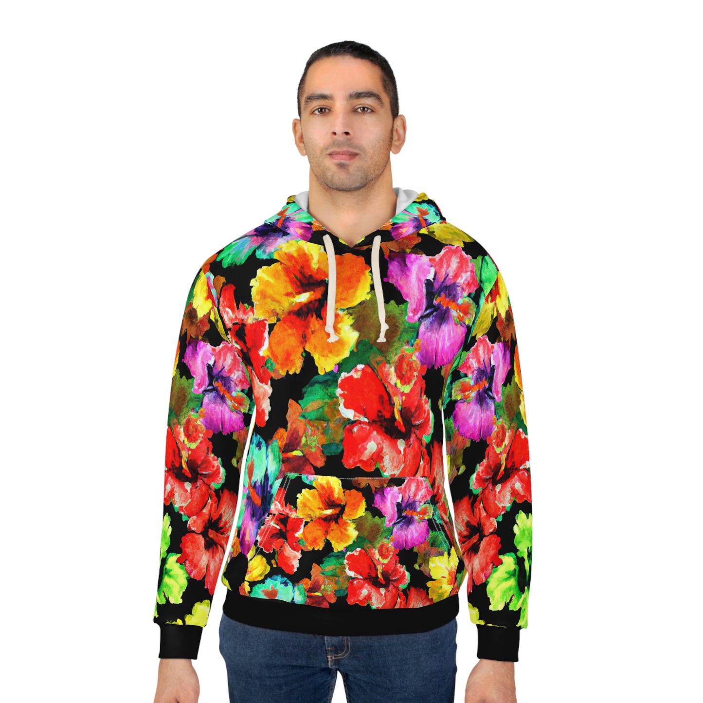 Hibiscus Watercolor 1 - AI Art - Pullover Hoodie