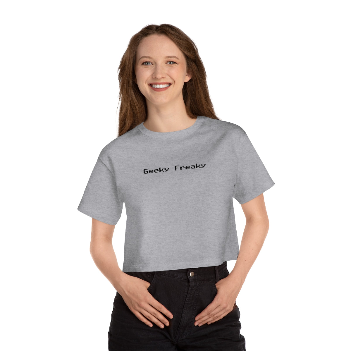 Geeky Freaky (8-bit) - Champion Women's Heritage Cropped T-Shirt