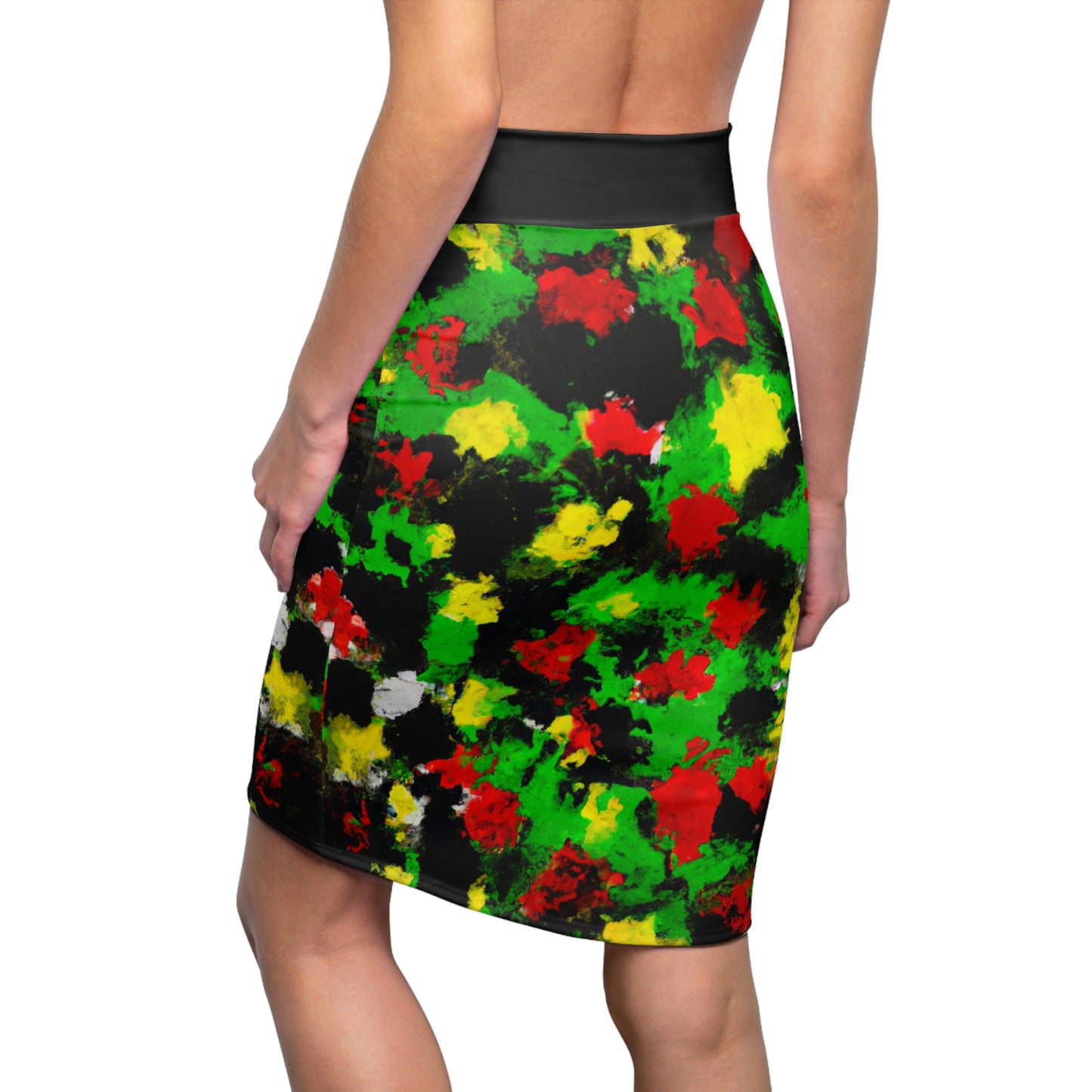 Rasta 1 - AI Art - Women's Pencil Skirt