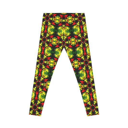 Rasta Star 2 - AI Art - Women's Casual Yoga Leggings