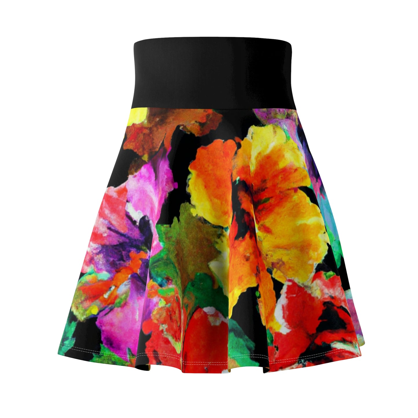 Hibiscus Watercolor 1  - AI Art  - Women's Skater Skirt