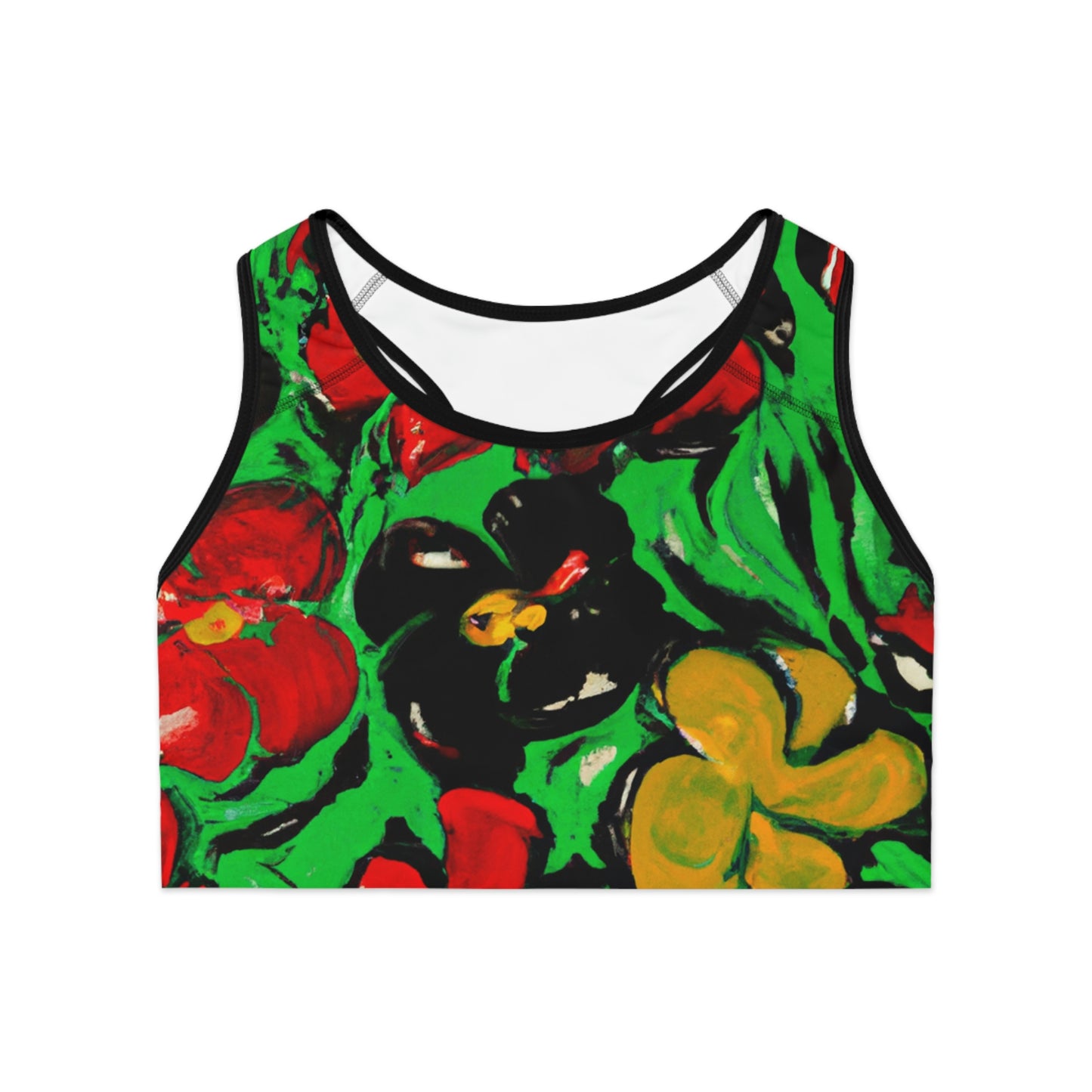 Floral Acrylic 1 - AI Art - Sports Bra