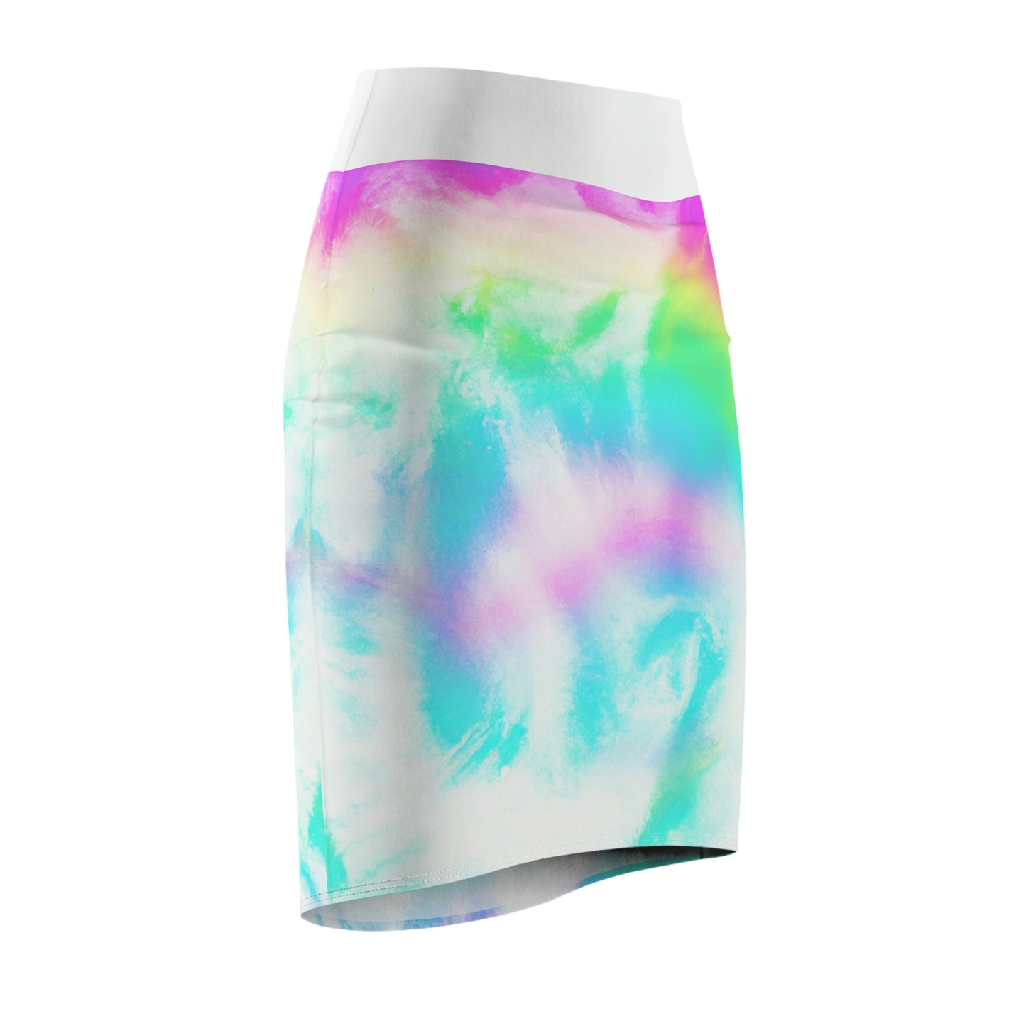 Hyperwave Pastel - AI Art - Women's Pencil Skirt