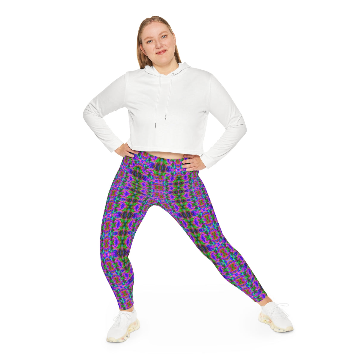 Psychedelic Vaporwave Yoga Pants - AI Art - Thick Leggings